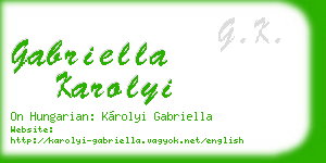 gabriella karolyi business card
