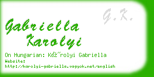 gabriella karolyi business card